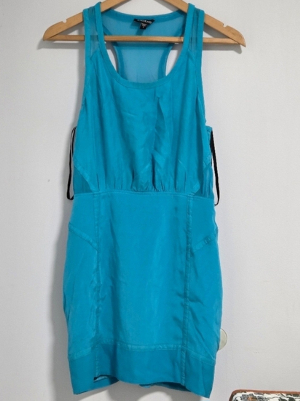 Bebe Y2K Style Silk Turquoise Color Dress